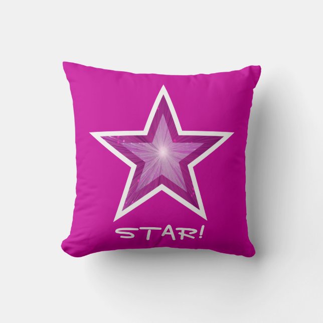 Almofada Cor-de-rosa-travesseiro decorativo-estrela (Frente)