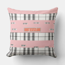 Almofada Cor-de-Rosa Xadrez Chic Moderno