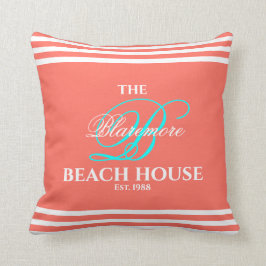 Almofada Cor inicial do script Aqua do script da família co