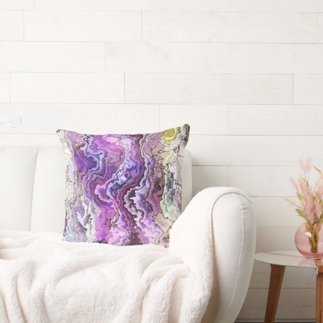 Almofada Cor Moderna - Eclética - Púrpura - Amarelo Azul (Sofá)