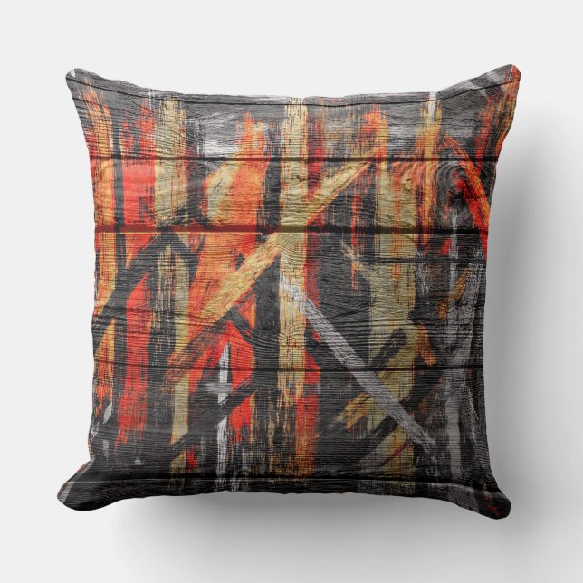 Almofada Cor Pintada Parede Madeira #2 (Frente)