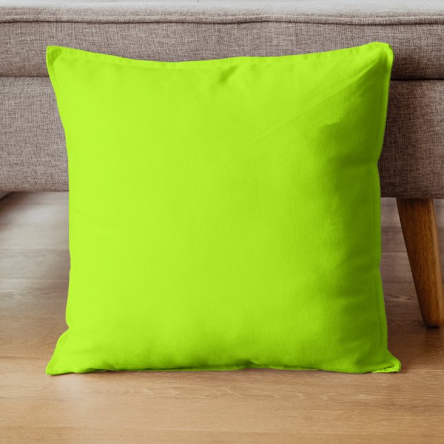 Almofada Cor sólida do Limão Neon | Clássico (Criador carregado)