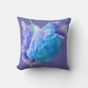 Almofada Cor Sólida Muito Peri rosa azul-aquarela
