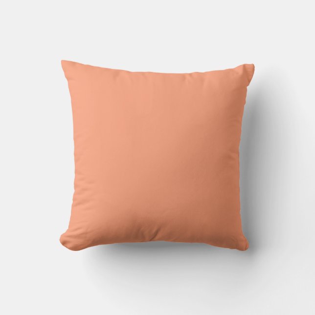 Almofada Cor Sólida Simples Vermelho Salmão Claro (Frente)