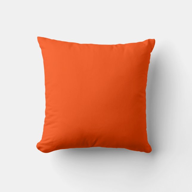 Almofada Cor Sólido Laranja Vermelho Simples (Frente)