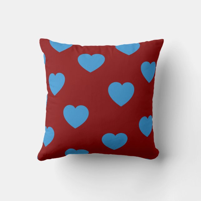 Almofada Coração Clássico Romântico Moderno e Elegante Azul (Verso)