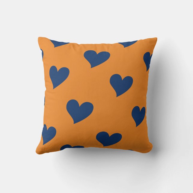 Almofada Coração Clássico Romântico Moderno e Elegante Azul (Verso)