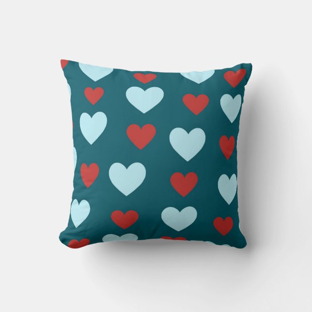 Almofada Coração Clássico Romântico Moderno e Elegante Azul (Frente)