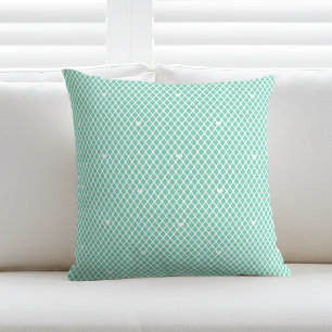 Almofada Coração de Amor Bonito Treliça Malha Verde-Menta M