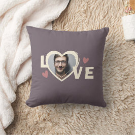 Almofada Coração de Amor com Foto Personalizada Simples Mod