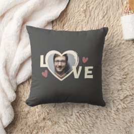 Almofada Coração de Amor com Foto Personalizada Simples Mod
