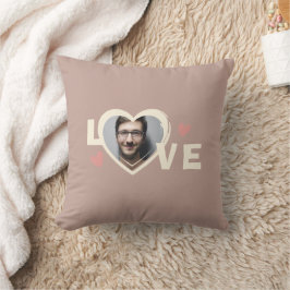 Almofada Coração de Amor com Foto Personalizada Simples Mod