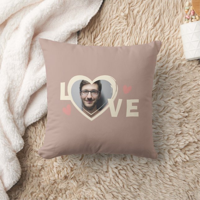 Almofada Coração de Amor com Foto Personalizada Simples Mod (Cobertor)