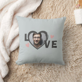 Almofada Coração de Amor com Foto Personalizada Simples Mod