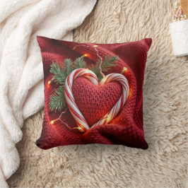 Almofada Coração De Canas De Natal Com Luzes