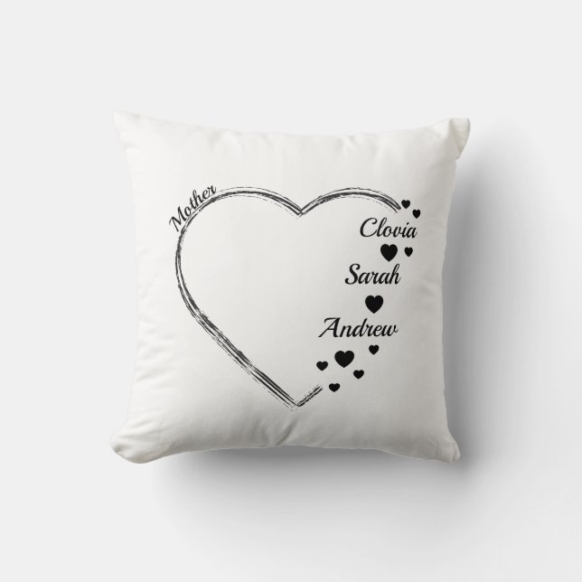 Almofada Coração de mãe personalizado com nome (Frente)