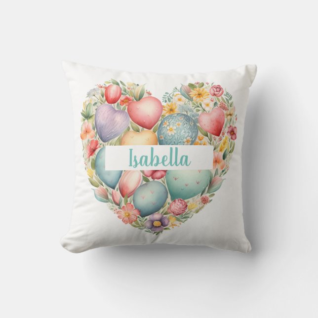 Almofada Coração de Ovos de Páscoa (Frente)