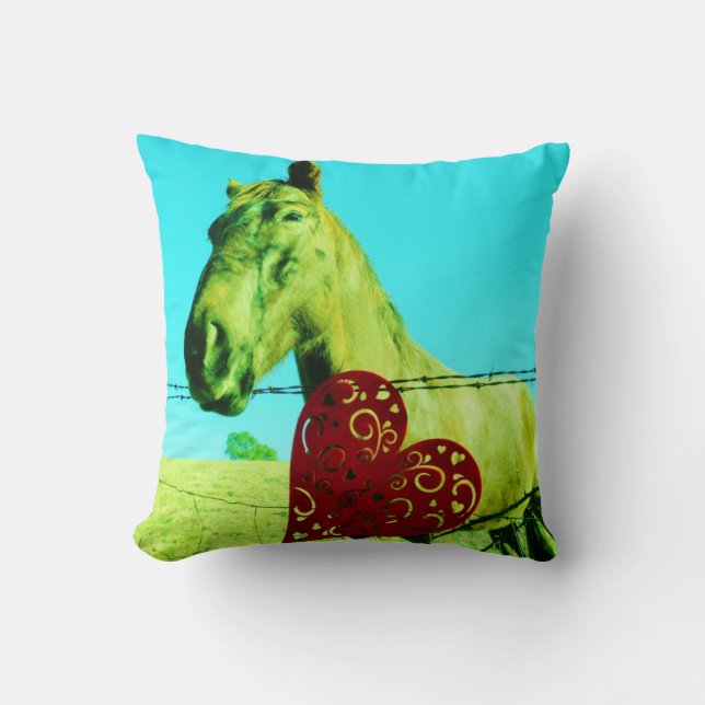 Almofada Coração de São Valentim de Cavalo Retro (Frente)