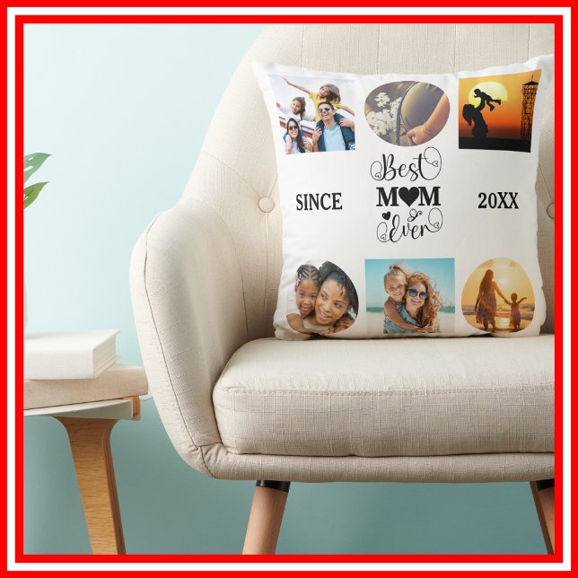 Almofada Coração Elegante de Script Elegante de Colagem de  (Criador carregado)