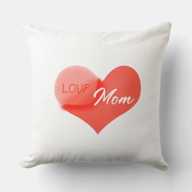 Almofada Coração que diz Amor pela Mamãe em um (Frente)