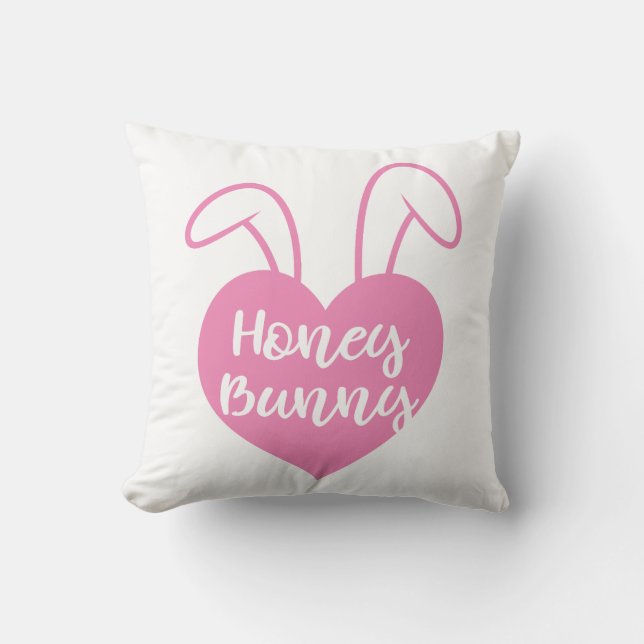 Almofada Coração rosa Honey Bunny (Frente)