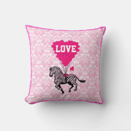Almofada Coração rosa romântico e texto de amor