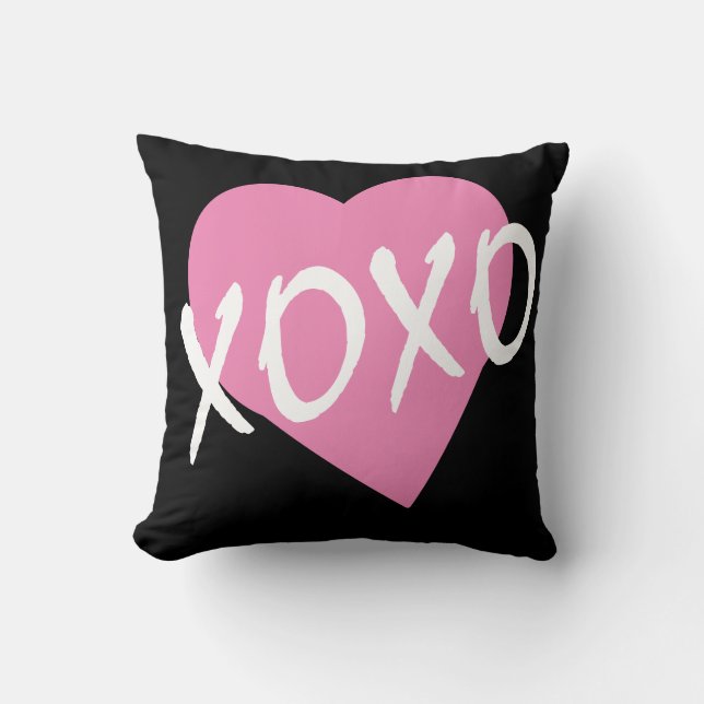 Almofada Coração Rosa XOXO do namorados (Frente)