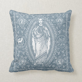 Almofada Coração Sagrado de Jesus Branco Elegante