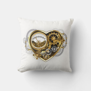 Almofada Coração Steampunk com Manômetro