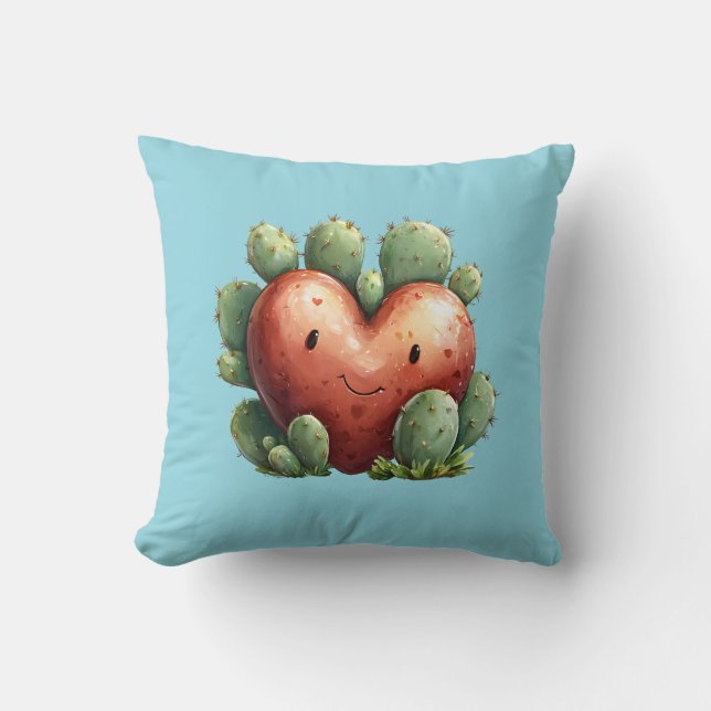 Almofada Coração Suculente Romântico Moderno e Bonito (Frente)