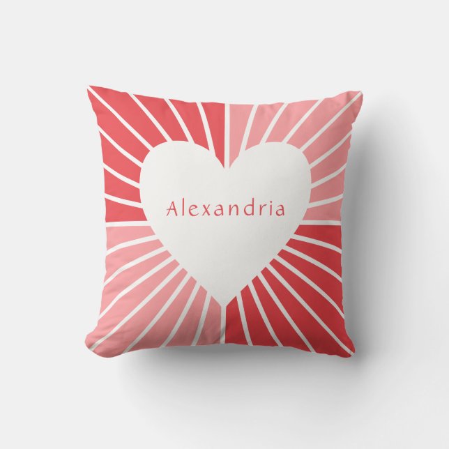 Almofada Coração vermelho rosa personalizado (Frente)