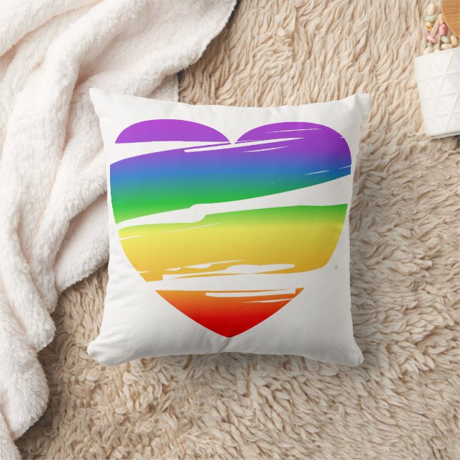 Almofada Corações Arco-Íris Celebrações do Mês LGBT (Cobertor)