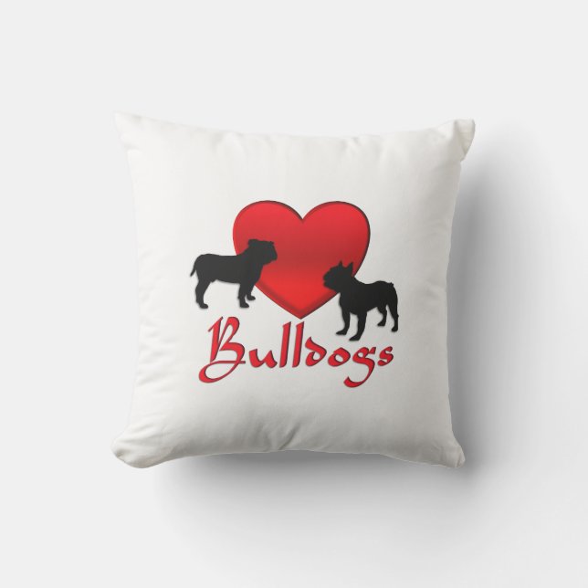 Almofada Corações Bulldogs (Frente)
