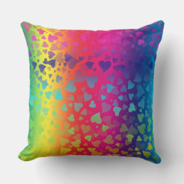 Almofada Corações Caindo Coloridos