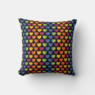 Almofada Corações de Chuva de Cores Minimalista Elegante