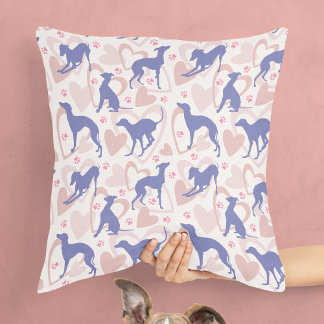 Almofada Corações de Greyhound Italiano Pws Periwinkle Patt
