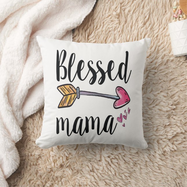 Almofada Corações de Mama Abençoada Presente Boho de Seta p (Cobertor)