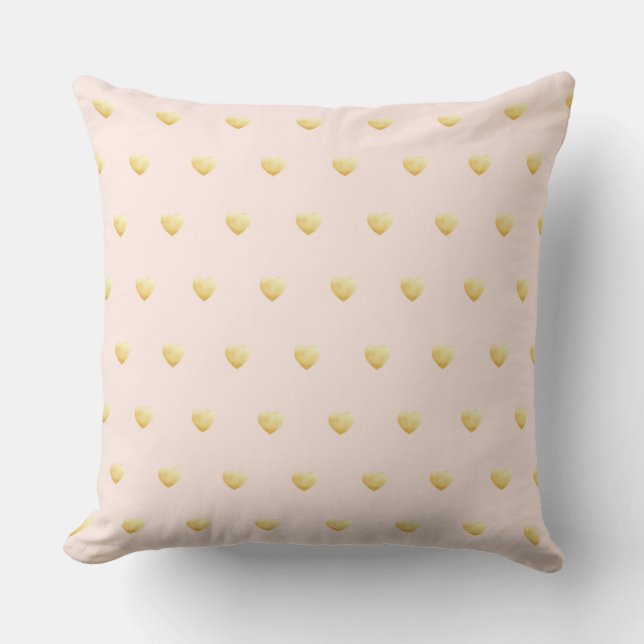 Almofada Corações de Menina Rosa Dourado (Frente)