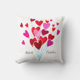 Almofada Corações de Namorados Vermelho e Rosa Adicionam Mo