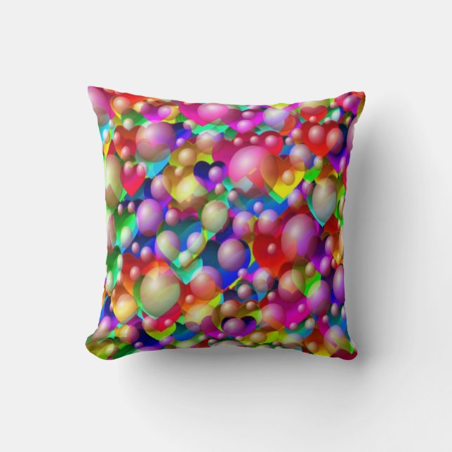 Almofada Corações e Bolhas (Frente)