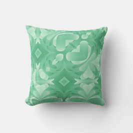 Almofada Corações e Diamantes Verdes Suaves