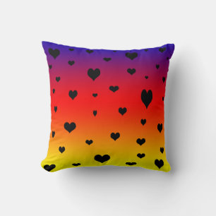 Almofada Corações Em Uma Cor Arco-Íris, Jogar Um Cushion