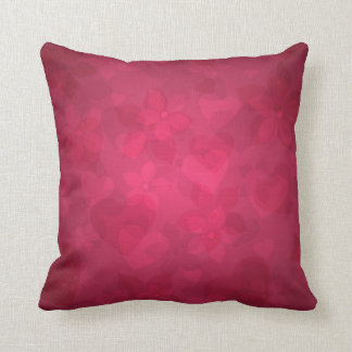 Almofada Corações florais cor-de-rosa