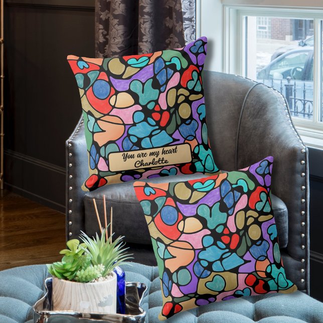 ALMOFADA CORAÇÕES NEUROGRÁFICAS CORES DIGITAIS (Criador carregado)