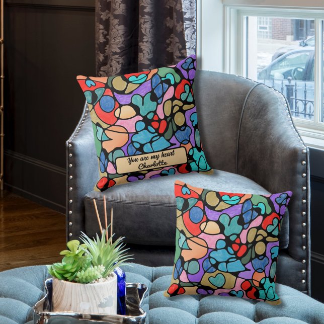 ALMOFADA CORAÇÕES NEUROGRÁFICAS CORES DIGITAIS (Criador carregado)