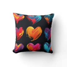 Corações pintados sobre fundo negro