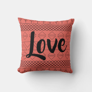 Almofada Coral de Padrão de Amor Bonito