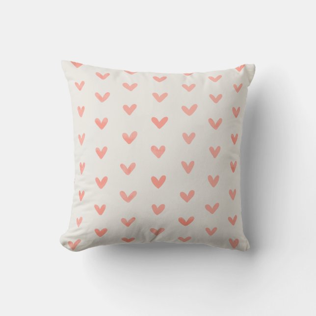 Almofada Coral Love Hearts Pattern OffWhite (Frente)