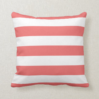 Almofada Coral Moderno e Stripes Brancas