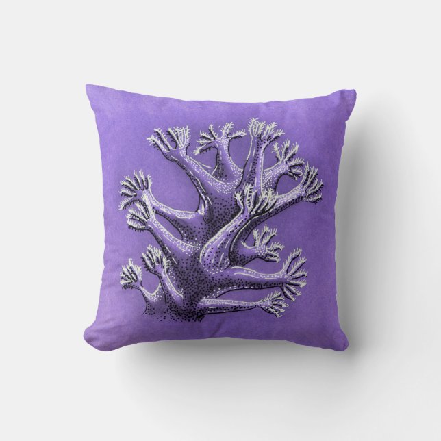 Almofada Coral Reef Roxo Marinha Arte (Frente)